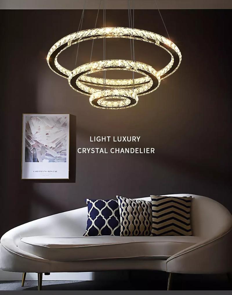 Chandelier Luxury Gold Pendant Double Bedroom Fashion Display Wheel