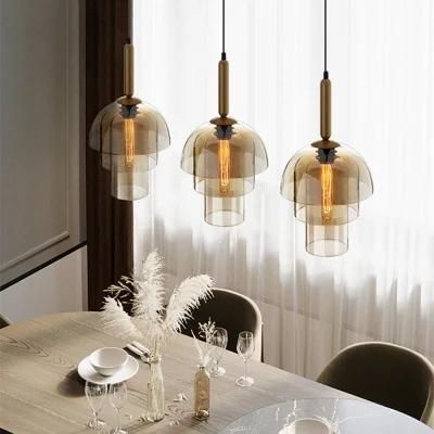 Industrial Style Restaurant Glass Pendant Lamp Vintage Art Champagne Glass Living Room Aisle Bar Light (WH-GP-104)