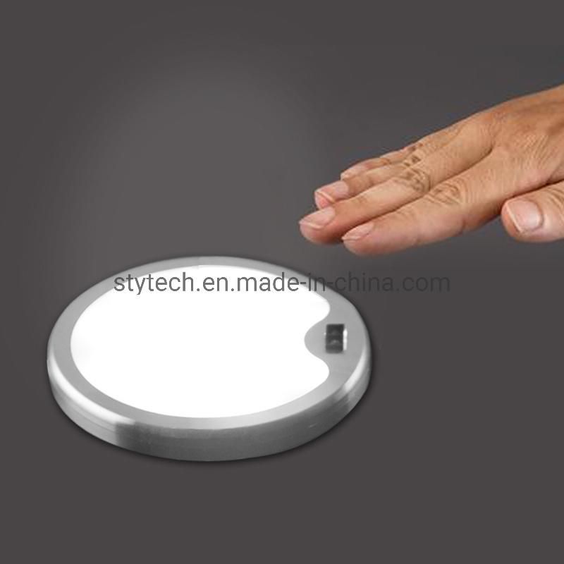 High Quality DC 12V Dimmable LED Hand Swing Motion Sensor Down Puck Lamp for Wardrobe/Counter/Kitchen Cabinet