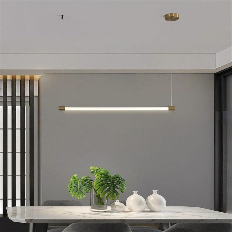 Restaurant Pendamt Lamp Dining Room Bar Long Strip LED Hanglamp Modern Indoor Home Decor Kitchen Pendant Light
