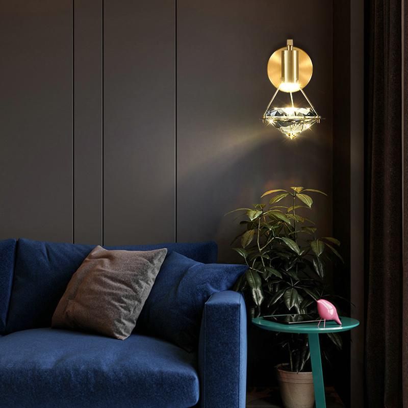 Light Luxury Bedroom Bedside Wall Lamp Living Room Corridor Crystal Diamond Light