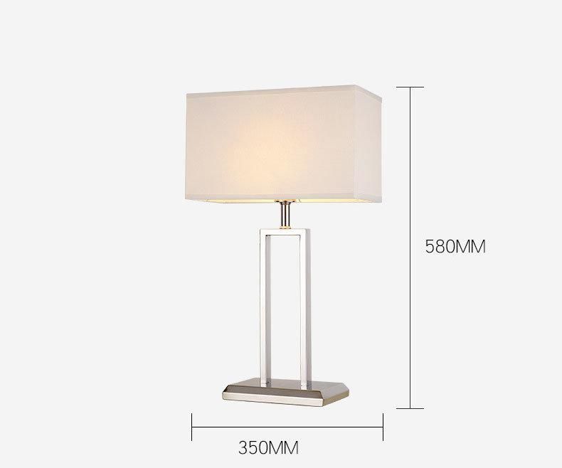 High Quality Fabric Shade Hotel Bedroom Modern Table Lamp with 2 Years Warranty