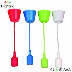E27/E26 Lampholder Color Silicone Pendant Lamp with Rubber Cup
