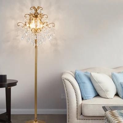 Nordic Luxury Crystals Floor Lamps LED Gold Table Lights Free Standing Lamps for Living Room Europ Floor Lamp (WH-MFL-88)