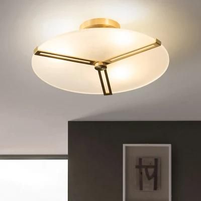 Nordic Ceiling Light Living Room and Bedroom Lamp Modern Simple Copper Glass Luxury Dining Room Light