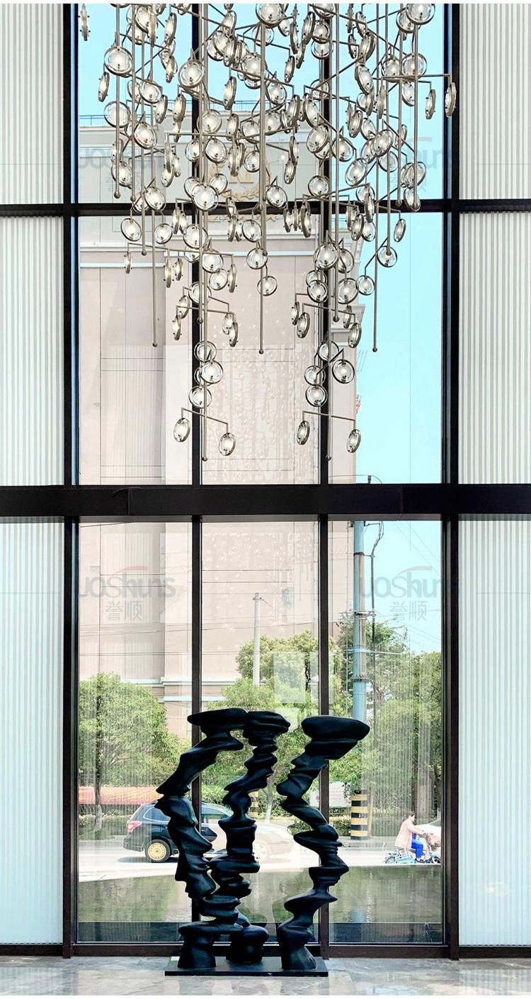 High Product Custom Commercial Dining Room Villa Hotel Large Luxury Iron LED Chandelier Light