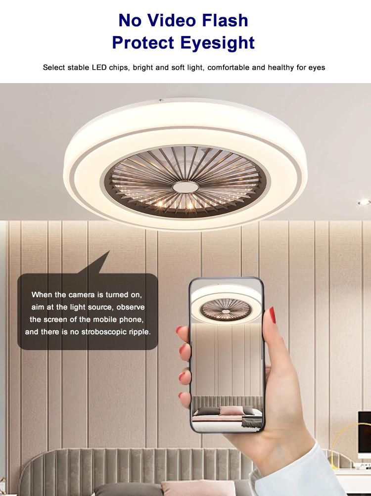 Modern Home Lighting Minimalist Style LED Remote Control Ceiling Fan