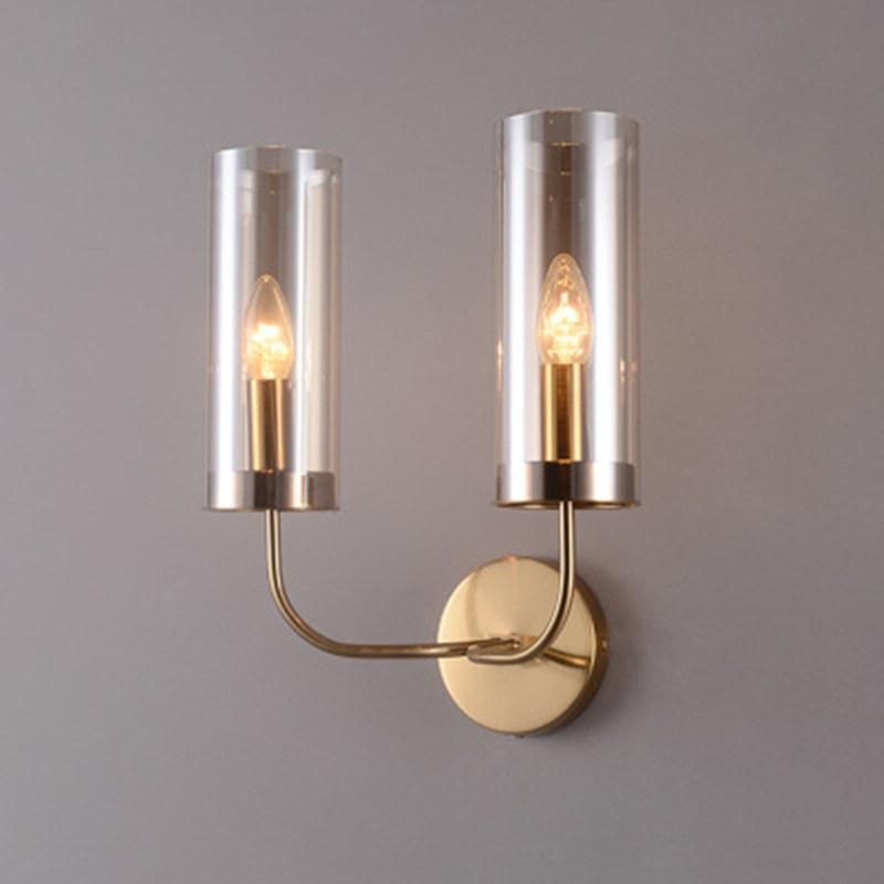 Modern LED Wall Lamp Gold Glass Wall Lamps for Living Room Bedroom Bedside E14 Candle Wall Lights (WH-OR-137)