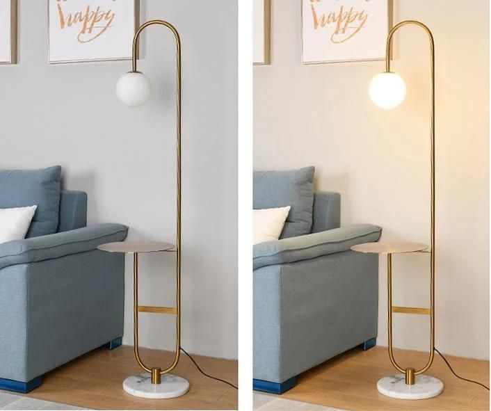Living Room Nordic Glass LED Standing Lighting Bedroom Hotel Room Bedside Floor Light Home Decor Modern Creative Simple Floor Lamp