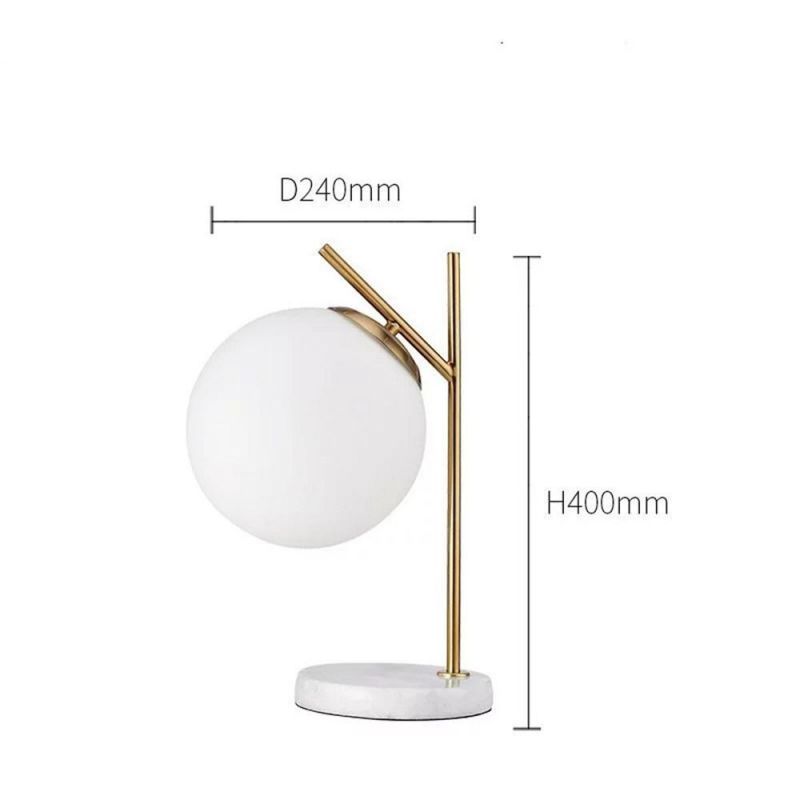 Simple Marble Base Table Lamp Nordic Living Room Home Deco Glass Ball Desk Lamp Bedroom Bedside Lamp Simple Tafellamp