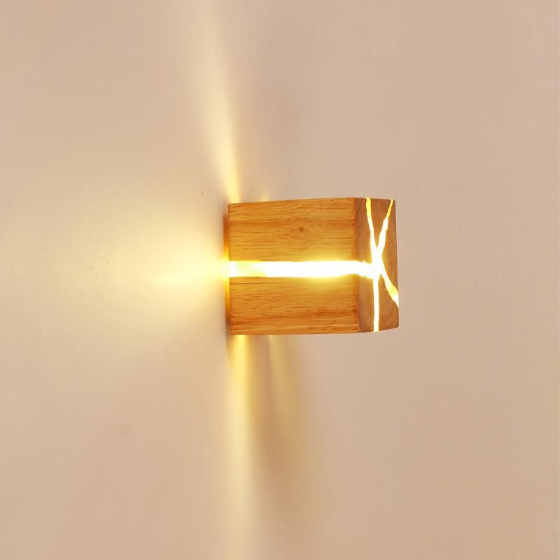 Loft Industrial Retro Indoor Home Decor Wall Light Cube Wood Wall Lamp (Wh-VR-94)
