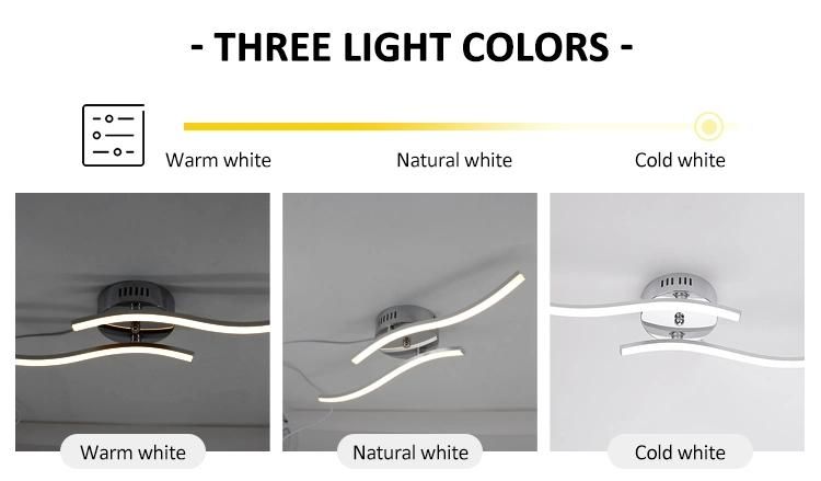 Nordic Minimalist Lighting Decoration Three-Color Adjustable LED Modern Ceiling Lamp