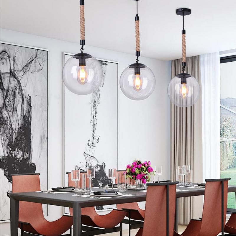 Iron Hemp Rope Pendant Lamp Creative Bar Cafe Balcony Industrial Hanging Lamp (WH-VP-51)