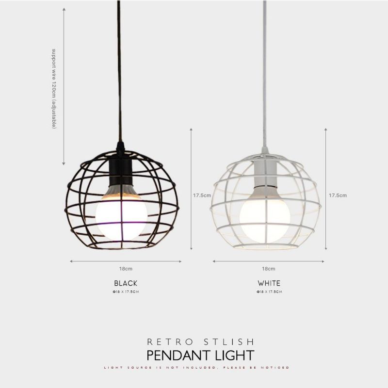 Vintage Industrial Style Designer E27 Business Art Iron Cage Decorate Small Pendant Light