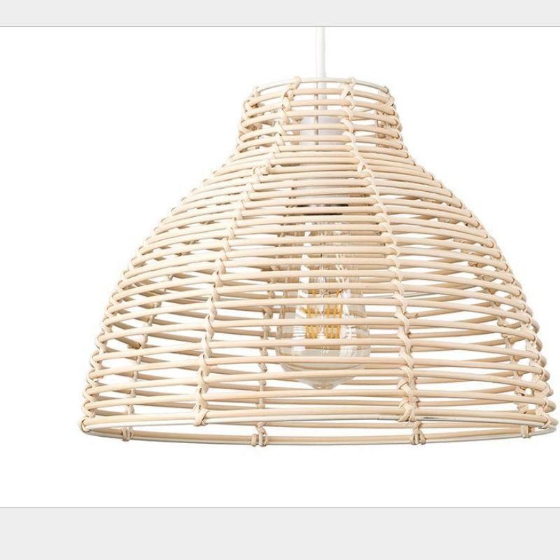 Modern Wicker Rattan Basket Style Ceiling Hanging Pendant Lights