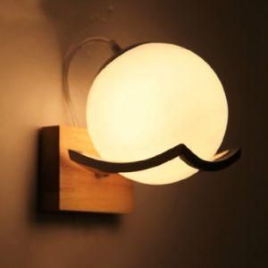 Hotsell Glass Wall Lamp with Good Quality Wood Base
