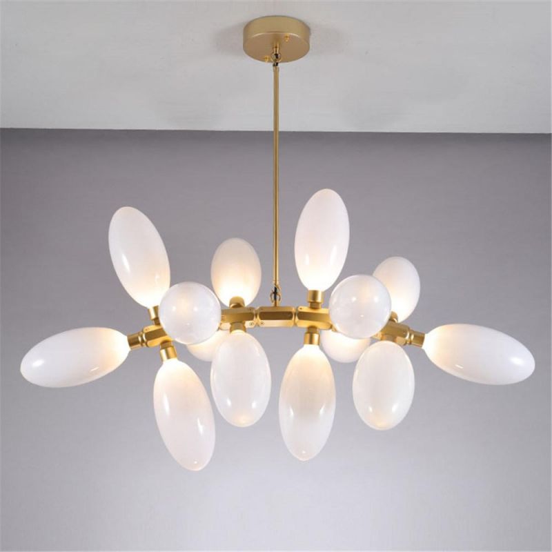 Modern Replica Design Chandelier Creative Milky Glass Kitchen Island Pendant Light Dining Room Living Room Art Deco Pendant Lamp