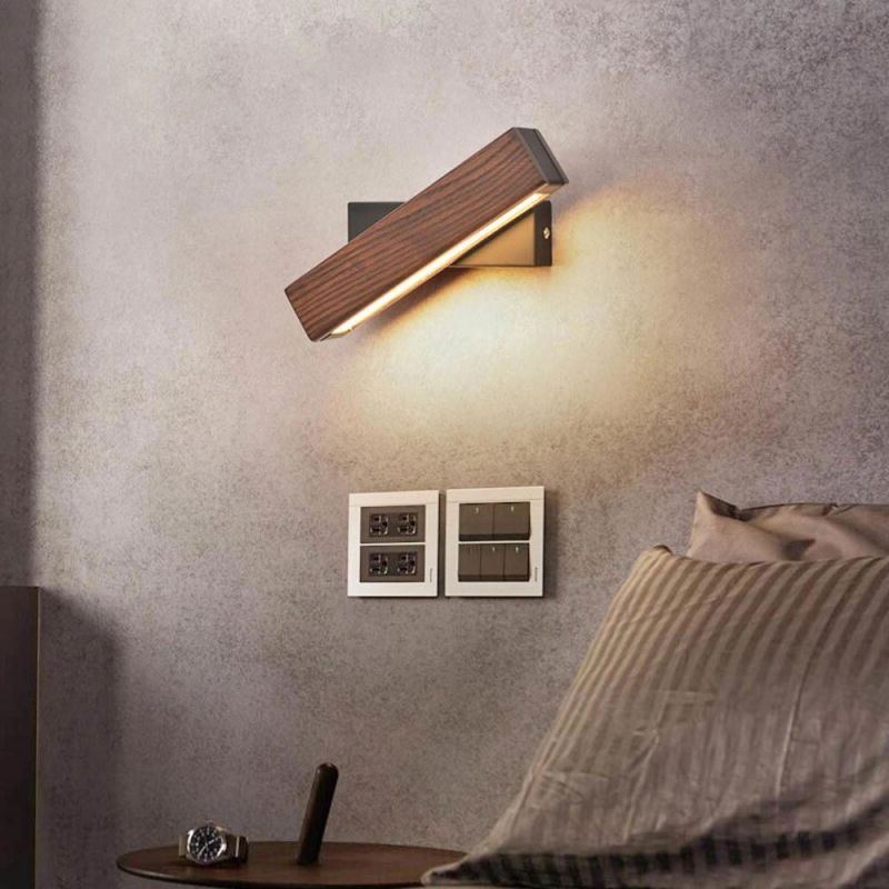 Nordic Solid Walnut Wood Wall Lamp AC110-240V LED Wall Sconces Wood Wall Lamp (WH-OR-64)