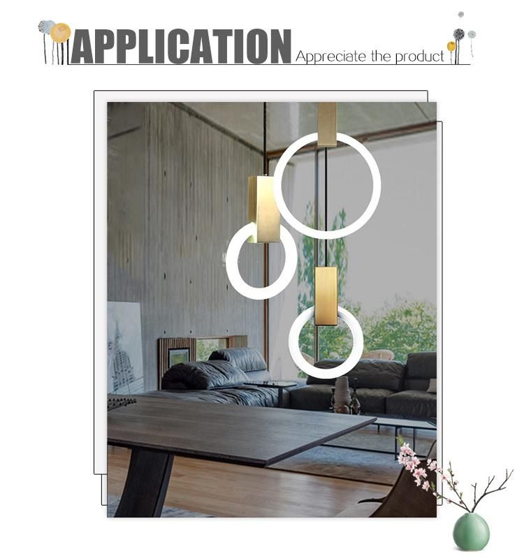 Modern LED Office Hanging Glass Metal Gold Indoor Lighting