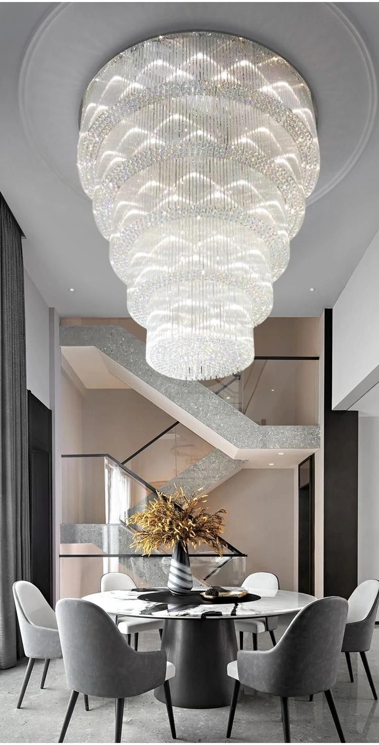 Hot Selling Products Luxury Staircase Banquet Hall Hotel Glass Non-Standard Custom Chandelier Lamp