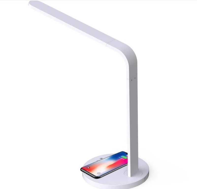 5 Level Dimmer Natural White Warm Light Desk Lamp with Wireless Charging