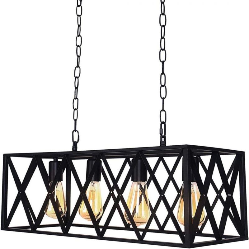 Vintage Chandeliers Iron Retro Kitchen Lamp E27 Edison Bulbs Stairs Store Industrial Chandelier (WH-VP-73)