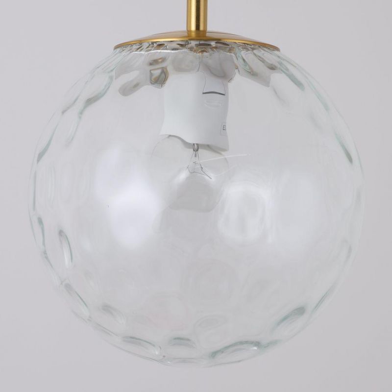 How Bright Transparent E27 Single Ball Glass Shade Industrial Pendant Lamp
