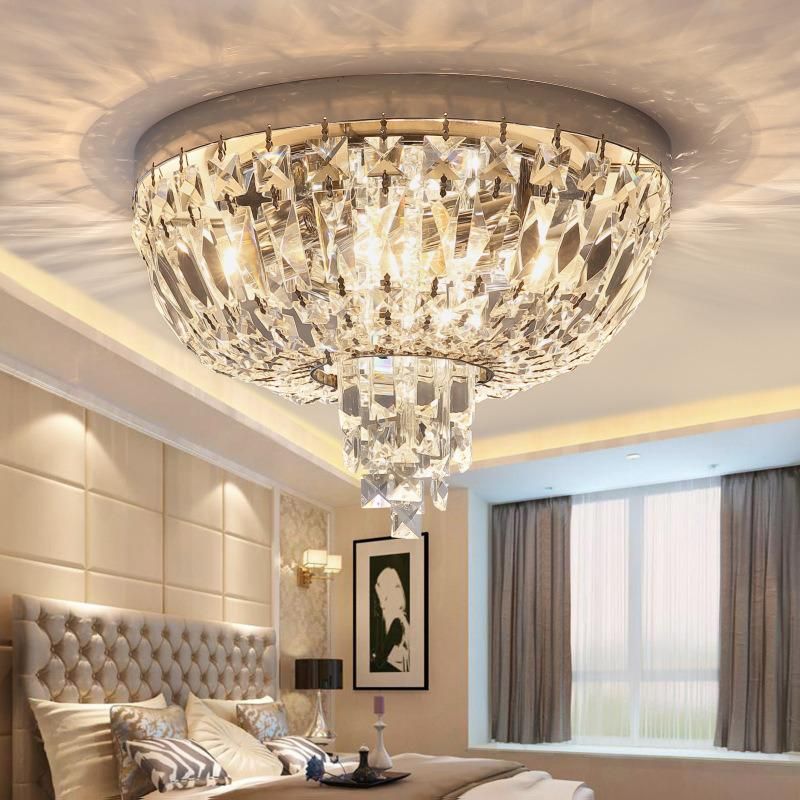 Crystal Flush Ceiling Lights UK Round Shape for House Lighting Fixtures (WH-CA-44)