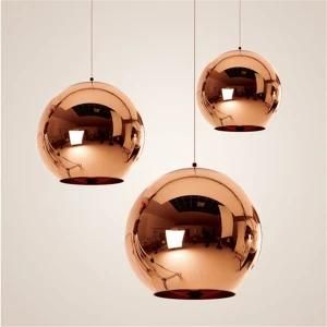 Tom Dixon Modern Mirror Glass Ball Pendant Lights Restaurant Copper Chrome Globle Pendant Lamps Hanging Light Fixture Luminaira E27