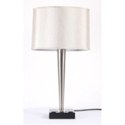 Stain Nicke Metal Lamp Body and Powder Coated Base Table Lamp.