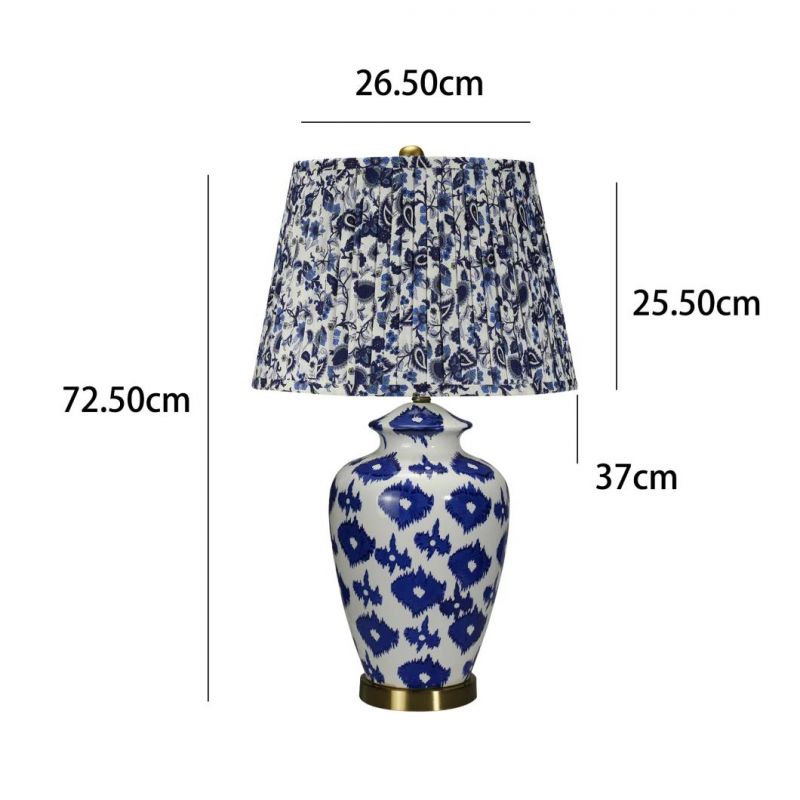 Exquisite Chinese Style Classical Base Lighting Indoor Table Lamp Blue and White Porcelain