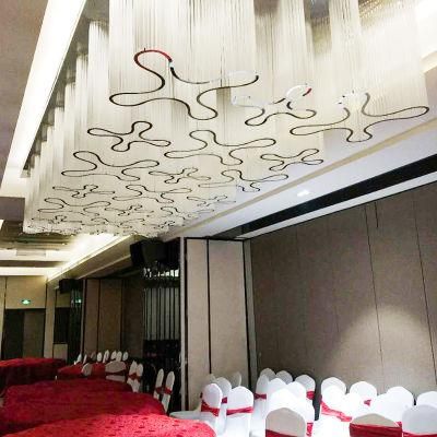 White Flower Shape Luxury Modern Stair Hotel Banquet Hall Huge Project Custom Chandelier Lamp