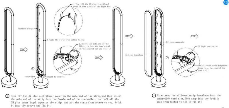 DC12V U Tube DIY Music LED Ambient Floor Lamp