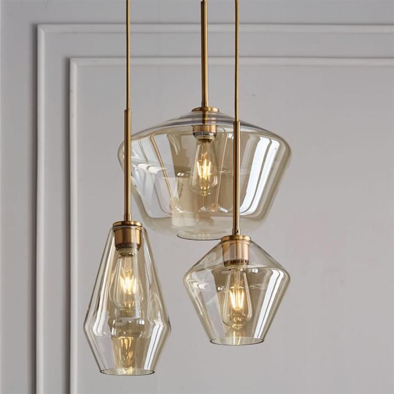 Post Modern Linear Pendant Light Diamond Shape Konstanz Elegant Clear Glass Pendant Lamp (WH-AP-302)