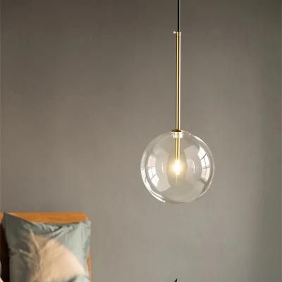 Post-Modern Clear Glass Pendant Lights Dimmable G4 Dining Room LED Suspend Lamp Gold/Chrome LED Pendant Light (WH-AP-196)
