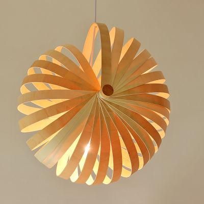 Nordic Solid Wooden Chandelier Living Room Bedroom Bamboo Pendant Light (WH-WP-39)