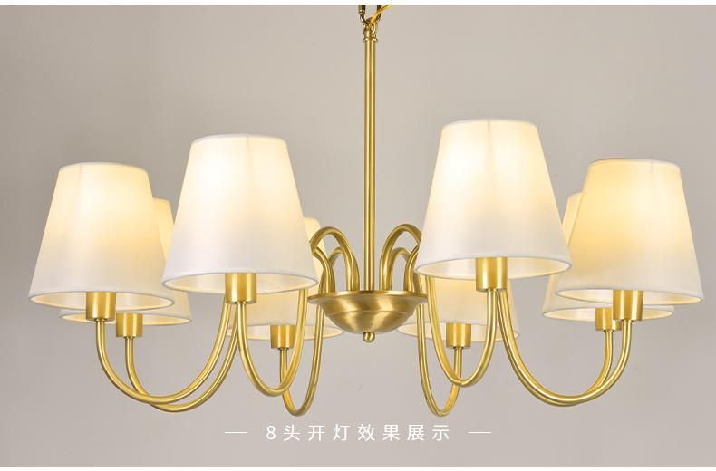 Dining Room High Ceiling Hanging Light Restaurant K9 Copper Large Modern Pendant Droplight for Living Room