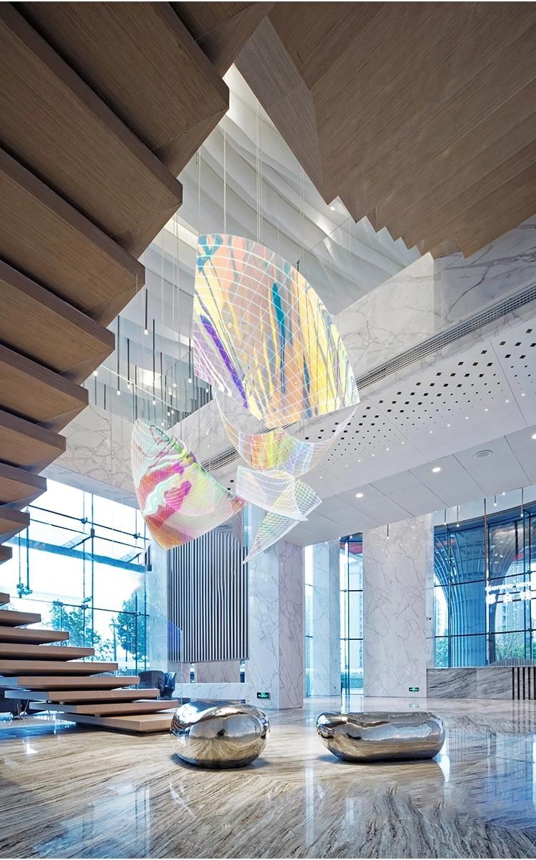 Colorful Acrylic Light Decorative Show Room Commercial Modern Luxury Custom Chandelier Lamp