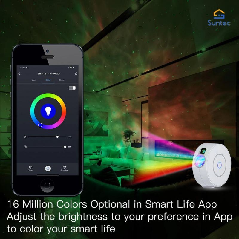 Hot Selling Smart WiFi Star Projector with Galaxy Nebula Cloud/Moving Ocean Wave Star Sky