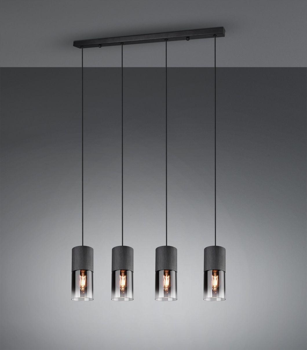 Modern Metal Hanging Light Home Dining Lighting E27 Bulb Fancy Black Glass Pendant Lamp