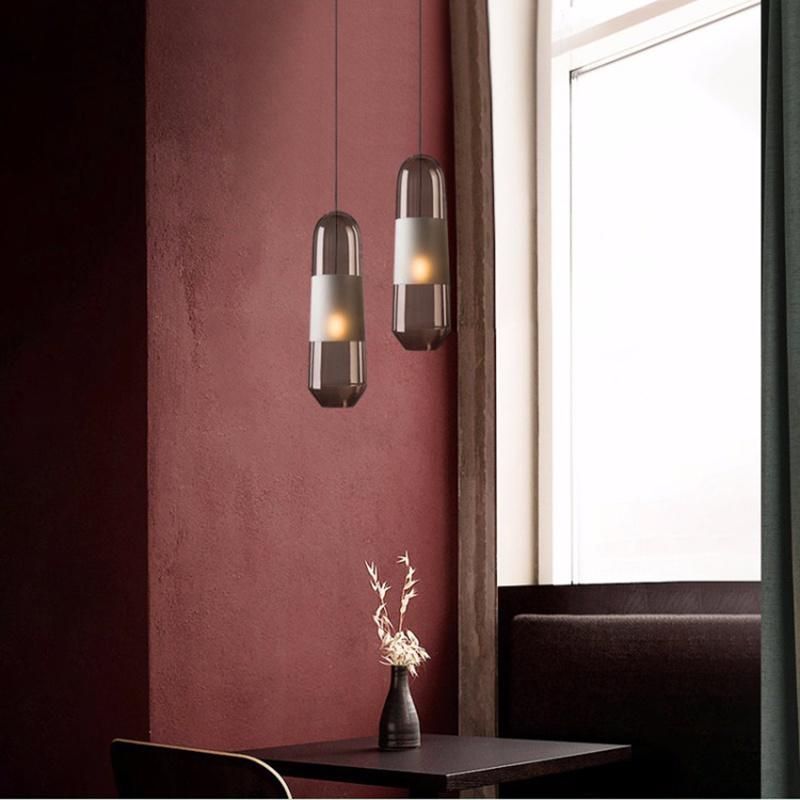 Postmodern Restaurant Glass Chandelier Hotel Bedroom Lamp Bar Household Pendant Light