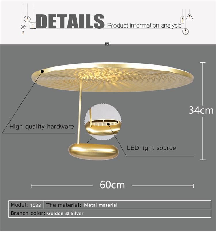 Modern Decorative Round Creative Gold LED Ceiling Lamp