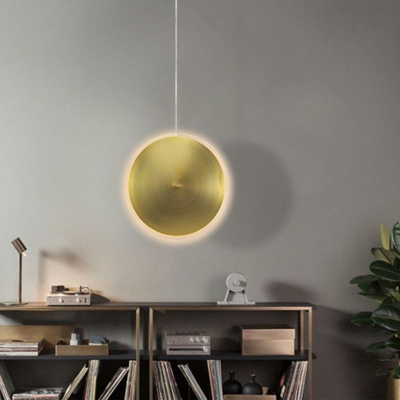 Simple Style Hanging Interior Lamp Copper Color Pendant Lamp