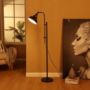 Black and Gold Floor Lamp, Adjustable Head