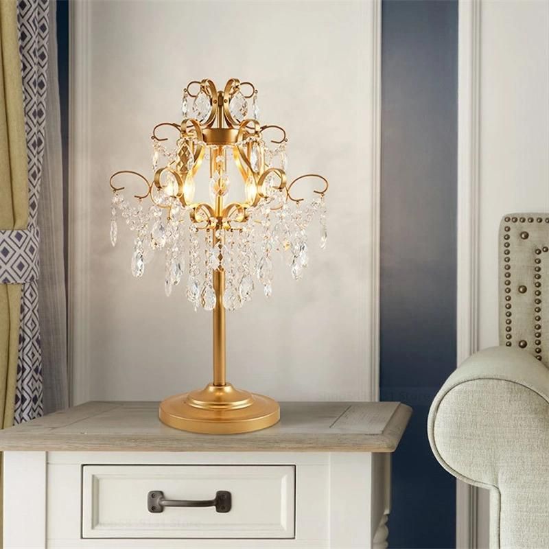 Nordic Luxury Crystals Floor Lamps LED Gold Table Lights Free Standing Lamps for Living Room Europ Floor Lamp (WH-MFL-88)