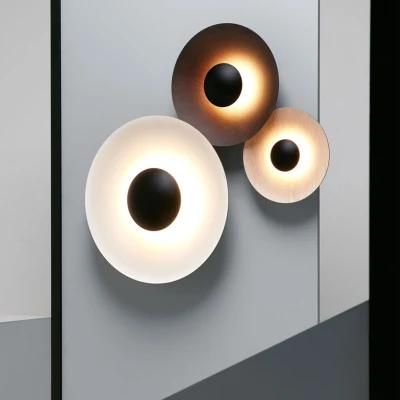 Modern Wood Grain Art Wall Lamp Nordic Round Combination Ginger LED Wall Sconce (WH-OR-205)