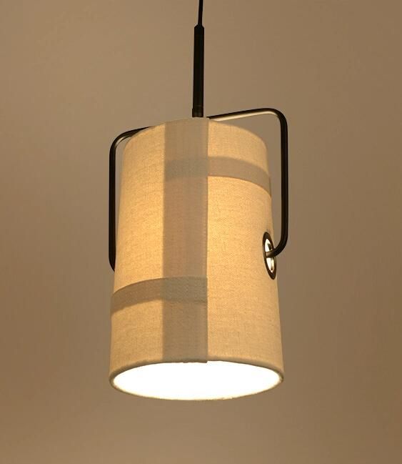 Creative Simple Modern Decorative Fabric Hanging Ivory Color Pendant Lamp