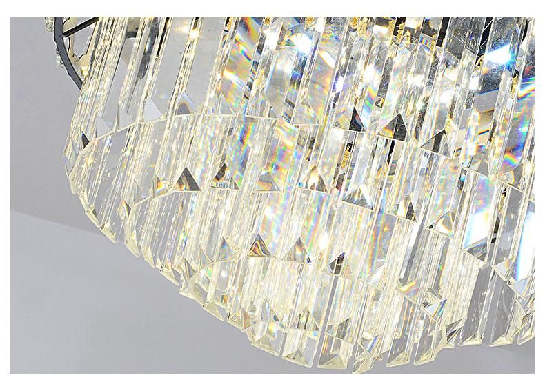 Luxury Crystal 42 Inch Retractable ABS Blades Ceiling Fan Crystal Chandelier Light for Restaurant