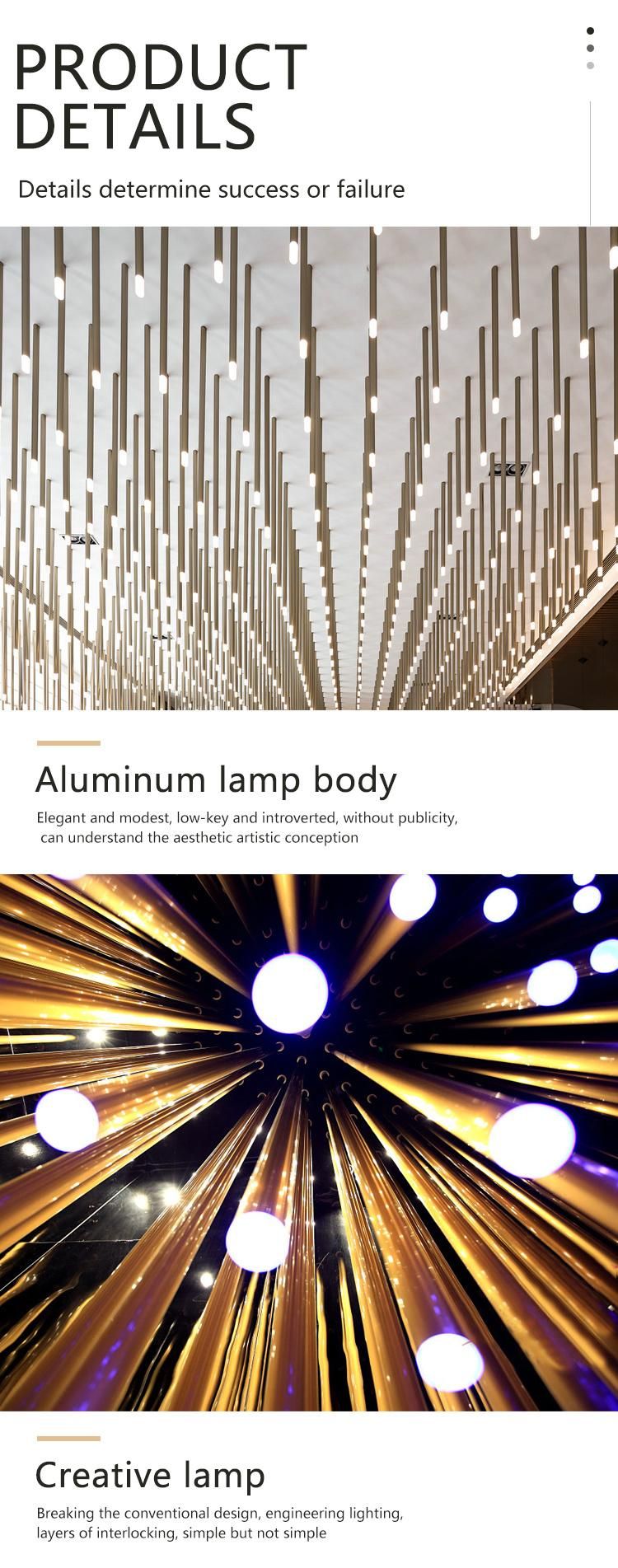 Creative Lamp Commercial Center Hotel Exhibition Hall Luxury Aluminum Custom Project LED Chandelier