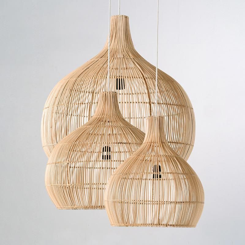 Vintage Rattan Pendant Lights Hand-Woven Rattan Hanging Lamp Lights for Living Room Decoration Light (WH-WP-23)